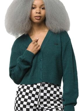Vans Women's Teal Button-Front V-Neck Cardigan Sweater